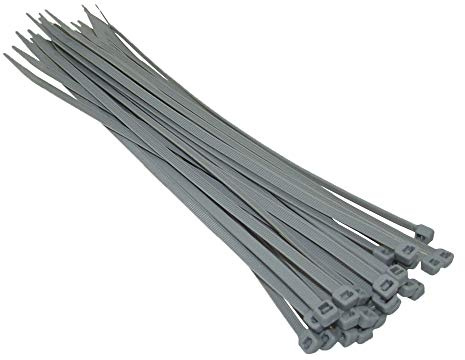 UKCable-Ties Grey Cable Ties 100mm 140mm 200mm 300mm Nylon Zip Ties Wraps (50, 300mm x 4.8mm)