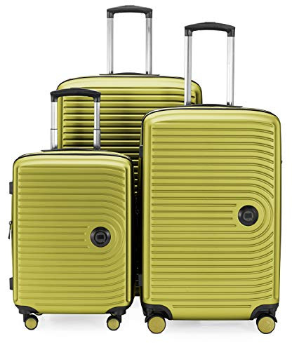 Hauptstadtkoffer Mitte - 3er Kofferset - Handgepäckskoffer 55 cm, mittelgroßer Koffer 68 cm + großer Reisekoffer 77 cm, Hartschale ABS, TSA, Farn