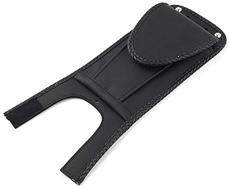 Three T Motorcycle Tank Bib with Pouch, Leather Gas Tank Cover Protector, Felt-Backed to Protect Paint, Soft Fabric-Lined Pocket, For Harley Davidson Softail Fat Boy Heritage FXST FXSTB FLST 2000–2017
