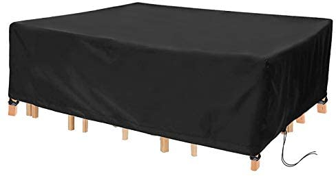 Landrip Gartenmöbel Abdeckung, Abdeckung für Gartenmöbel,420D Oxford Rechteckige, Tischabdeckung für Gartentische Möbelsets (350 x 260 x 90CM)