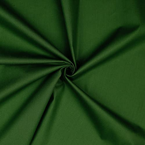 VmG-Store Baumwollstoff Uni 100% Baumwolle Oeko-Tex Meterware ab 50cm über 70 Farben zur Auswahl (043 Waldgrün, 200 x 148cm)