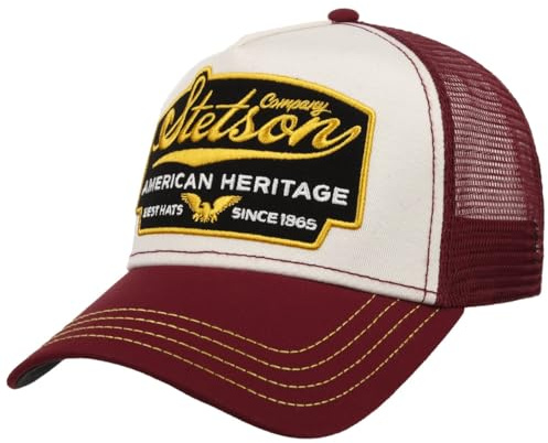 Stetson American Heritage Trucker Cap Basecap Baseballcap Meshcap Snapback Truckercap bordeaux One Size Small