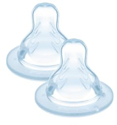 MAM Tettarella Misura X (Set da 2), Tettarella MAM piatta e simmetrica in morbido Silicone SkinSoft per liquidi densi e pappe, Kit da 2 accessori neonato 6+ mesi per l'allattamento e la pappa