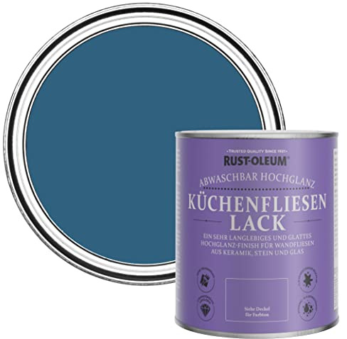 Rust-Oleum abwaschbare Küchenfliesenlack in blau mit Hochglanz Finish - Kobalt 750ML