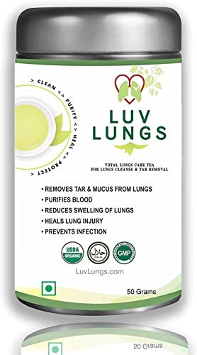 PUB LuvLungs® Lungs Detox für Raucher Bio Grüntee mit Königskerzenblatt Extrakt | 50 Gramm Packung | Natürlich und handgefertigt