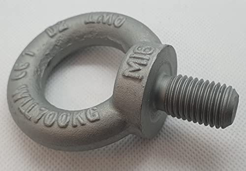 Ringschraube galvanisch Verzinkt C15 - M16 - Traglast: 700kg - 4 Stück - Kranöse Zurröse Ösenschraube Augenschraube Augenbolzen Ringbolzen ähnl. DIN 580 (M16)