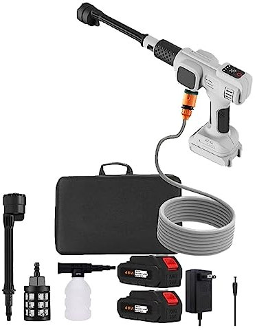 Idropulitrice A Batteria Con Batterie Ricaricabili 2×48VF,Ugello Multifunzione 6 In 1,Tubo Flessibile 16,4 Piedi Con Filtro Per Pulizia Della Finestra Pavimento ( Color : White , Size : 488.8*235.1*79