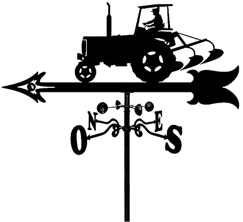 EICOFF Weathervane, Weather Vane,Weathervane Farm Tractor Ornament Weathercock Wind Direction Indicator Scene Garden Weather Vane Measuring Tools Outdoor Sheds Iron Yard Roof Barns Decoration
