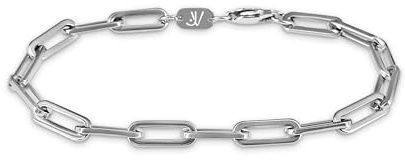JVillion Paperclip Link Armband Silber Herren Streetwear Schmuck wasserfestes Design Geschenk Männer