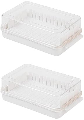 Lot de 2 boîtes de découpe de beurre en plastique avec couvercle, réutilisables pour réfrigérateur, comptoir, beurrier amovible