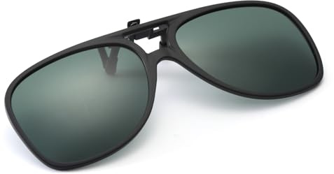Long Keeper Clip Occhiali da Sole Polarizzati Vintage Pilota Clip per Occhiali, Flip up Lenti da Sole Sovrapponibili a Occhiali Da Vista per Donna Uomo, 54MM