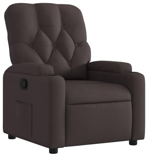 vidaXL Poltrona relax con funzione reclinabile, schienale regolabile, poltrona reclinabile, poltrona reclinabile, poltrona reclinabile, poltrona reclinabile, in tessuto marrone scuro