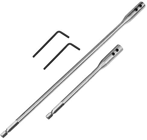 1/4 Bohrer Verlängerung Set Holzspaten Bohrer Verlängerung 6 und 12 Zoll Spatenbohrer Verlängerung mit 2 Stück Schlüssel Verwendung mit Hartstahl Holz Spatenbohrer