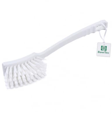 Profi Hygiene Stielbürste Weiß Kunststoff Langstielbürste Reinigungsbürste | HACCP Lebensmittelbereich, Länge 410mm, Hochwertig, Kunststoffbürste