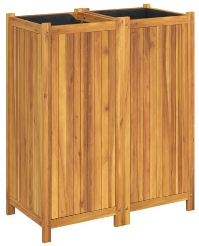 vidaXL Odlingslåda med foder 84x42x100 cm massivt akaciaträ