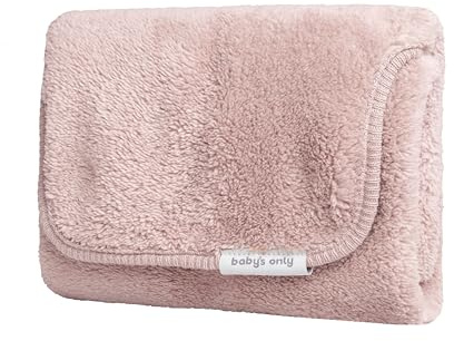Baby's Only - Wickelunterlage Cozy - Wickelauflage - Ideal für unterwegs - Mit praktische Tasche für Wickelzubehör - Einfach zusammenfalten - Aus Teddystoff - Alt Rosa