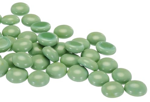 QUARKZMAN Perle Vetro, 36pz Pietre Preziose Vetro Piatto Verde Chiaro 0,44 Libbre (0,67-0,87) Biglie Vetro Ciottoli per Riempitivi Vasi Decorazioni Acquari Artigianato Fai-da-Te