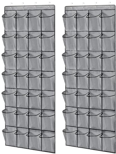 feyiubmen 2 unidades Scarpiera a sospensione da porta - Almacenamiento de zapatos con 28 bolsillos, organizador colgante multifuncional para dormitorio, sala de estar, baño