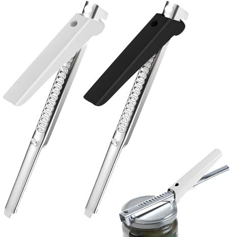 WJWINER 2 Pezzi Apriscatole, Priscatole per Artrite, Apriscatole a Mano, Multifunzione Apriscatole Manuale in Acciaio Inox, Consente di Aprire Barattoli Senza Sforzo, per Anziani