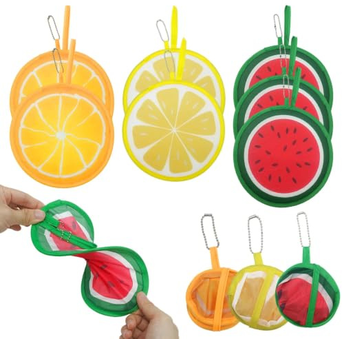 SKHAOVS 7 Stück Faltbarer Handfächer Runde Faltbare Fächer mit Obst Muster Sommer Obstfächer für Kühlung Fecher Hand Fan für Heimdekora Tion Persönliche Deko Sommerpartys Hochzeiten (7 Stück)