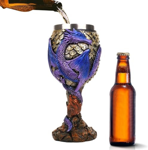 Lnhgh Gobelet de dragon, calice de dragon | Calice à vin dragons médiévaux en acier inoxydable - Calices de gobelets de dragons, tasse de calice médiévale sûre et créative pour la boisson quotidienne