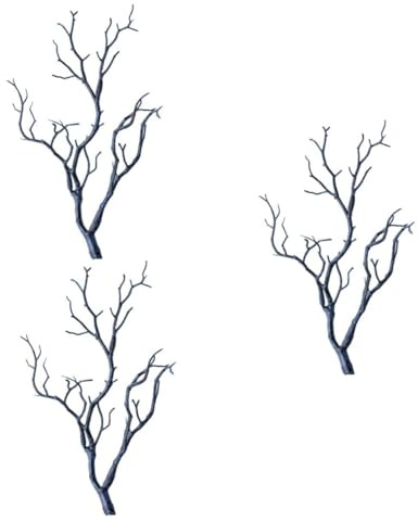 BRIGHTFUFU Lot De 3 Branches Décoratives Séchées en Plastique Véritable sans Entretien Idéales pour Les Fêtes