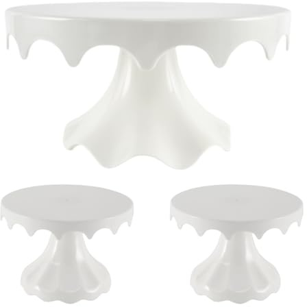 Juego de 3 soportes para tartas, soportes de plástico para cupcakes para mesa de postres, soportes redondos para postres para fiestas, bodas, cumpleaños, celebraciones, baby shower, aniversario