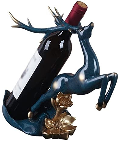 IWENZHKPA Weinregal Flaschenregal Kreatives Elch-Weinregal, Freistehend, Arbeitsplatte, Weinflaschenaufbewahrung, Harz, Handwerk, Heimdekoration Weinhalter Weinflaschenhalter(Gold)