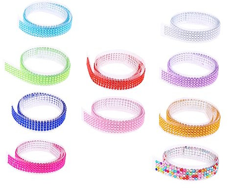 DIYEAH 10rollen Diy-strassband Zum Basteln Strassband Für Persönliche Dekoration Diamantband Für Tagebuch Für Tasse Zum Selbermachen Für Bastelarbeiten