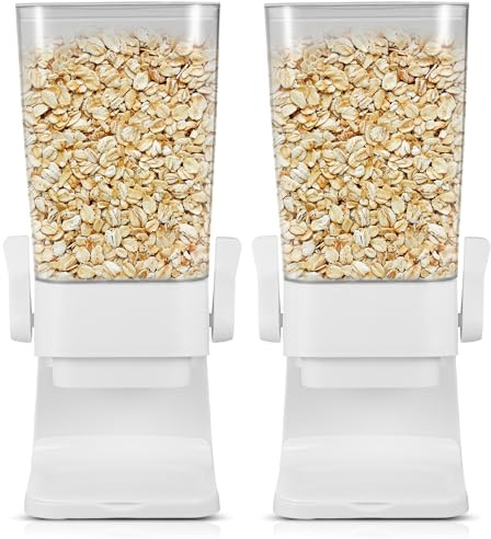 Zymoplas Durable Cereal Containers For Long-lasting Storage Multi-functional Cereal Containers Storage Dispenser Sealed, White 5 L