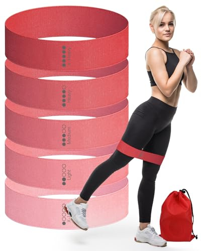 Zumhigh Bandes Élastiques Musculation – Lot de 5 Bande Élastique Résistance pour Sport, Fitness, Yoga, Entraînement à Domicile – Élastique Musculation Tissu Antidérapant