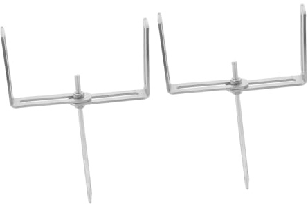 WHAMVOX 2pcs Adjustable Heavy Duty Iron Downspout Stand Weather-Resistant Outdoor Gutter Pipe Support Frame Robust Bracket for Secure Rainwater Drainage System Installation