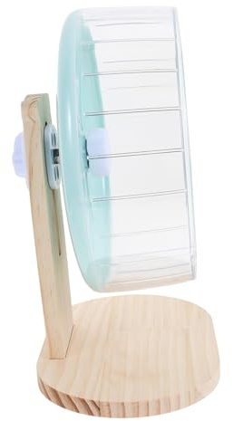 SEWACC Rueda Silenciosa para Hámster y Pequeños Animales Diseño Adorable, Material Abs y Madera, Fácil de Almacenar para Jaula y Deporte de Mascota
