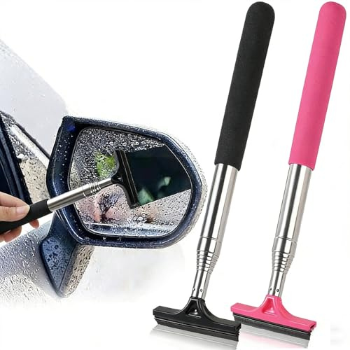 2 Pcs Car Rearview Mirror Wiper, Retractable Auto Rearview Mirrors Wiper