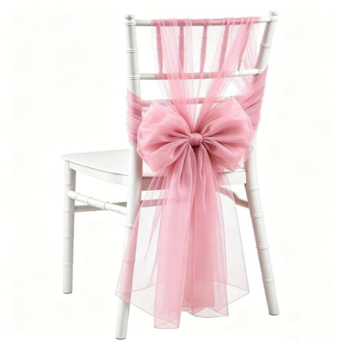 Tüll Tüllstoff 5m x 160cm, Organza Stoffe Transparenter Netzstoff Dekostoff aus Polyester zum Nähen Tüll Stoffe Meterware für Tischläufer, Hochzeitsbogen, Tüllrock Schleier Partydeko, Vorhang (Rosa)
