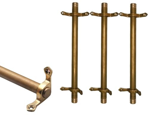 Säkringsstång i mässing för trappmattor, 3/5/13/15-pack, halkfri och hållbar, enkel gör-det-själv-installation för hotell/konstgalleri (3 st, 66 cm)