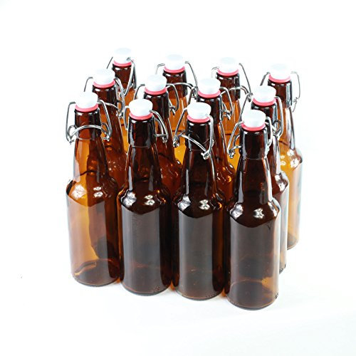 Swing Top Bottles - Brown Glass Beer Swing Stopper Bottles X12 (330ml)