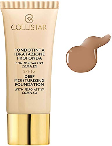 Collistar flüssige Foundation, Nummer 8 Mou, leichte Abdeckung, natürlicher und glänzender Effekt, „Porzellanhaut“, 165 ml