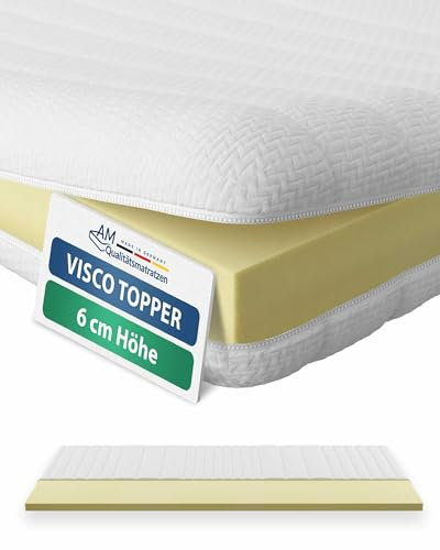AM Qualitätsmatratzen Visco Topper 180x190cm Memory Foam - Made in Germany - Oeko TEX zertfizierter Viscoschaum Topper 180x190 H2 mit waschbarem Bezug - Weiche Matratzenauflage 180x190 viscoelastisch