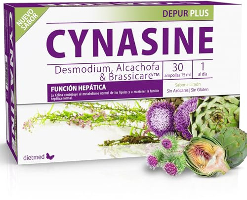 Detox Natural Cynasine Depur Plus 30 Ampollas - Desmodium, Alcachofa, Cardo Mariano y Brassicare® (Brócoli 40:1) - Apoya la Depuración Natural y el Bienestar Hepático - Dietmed