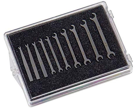 Micro Maulschlüssel Set, 10-teilig, 1-4 mm für Modellbahn, Modellbau, Hobby