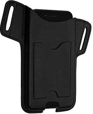 kwmobile Gürteltasche Hülle kompatibel mit XL - 6,7/6,8 Handys mit Gürtelclip - 17,2 x 8,4 cm Kunstleder Gürtel Case mit Gürtelschlaufe - in Schwarz