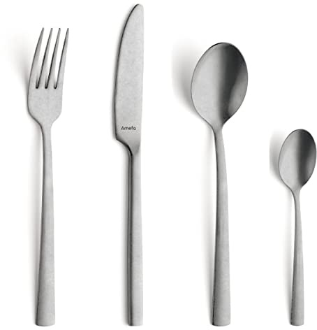 Amefa Besteckset Vintage Stonewash - 16-teiliges Edelstahl Set
