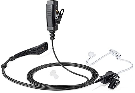 UAYESOK Walkie Talkie Headset verdecktes Sicherheitsfunkgerät Ohrhörer mit PTT-Mikrofon für Motorola DP4400 DP3400 DP3441e DP4600e DP4800 DP4801e XPR6350 XPR6550 mit Luftschallrohr 2-Wege-Funkzubehör