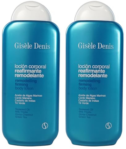 GISÈLE DENIS - Loción Corporal Reafirmante Remodelante, 2x400 ml, Crema de Cuerpo, con Aceite de Algas Marinas y Complejo Vegetal, Mejora Elasticidad y Tersura, Piel Firme y Suave