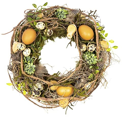 CREAFLOR HOME Dekokranz Natur mit Eiern, Sukkulenten, Moos Ø 30cm