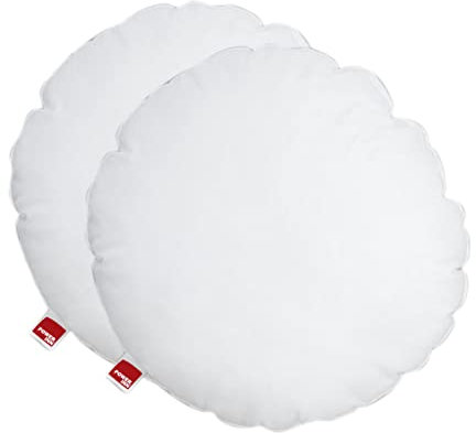 POWER INN – Innenkissen Baumwolle | 2er Set - 50 cm Rund | Waschbares Kisseninlett als Dekokissen, Sofakissen und Kopfkissen | gefüllt mit Oeko Tex 100 Füllwatte (2, 50 cm)