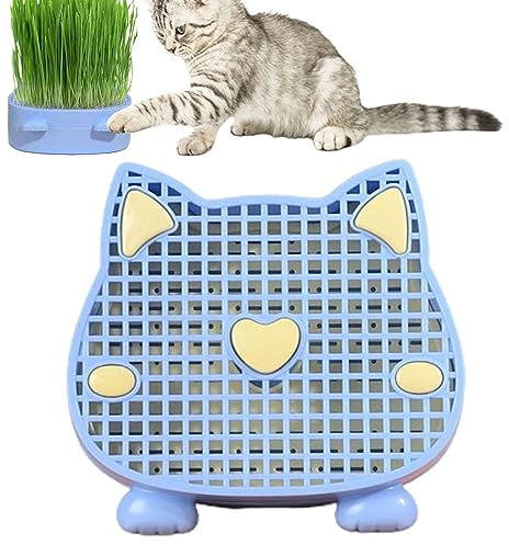 Storaffy Katzengras Topf für Hauskatzen | Katzengras Hydrokultur Topf | Katzengras Wachsende Schale Pflanzentöpfe | Katzensnacks Hydroponik Wachstum Schalen Tabletts Heimtierbedarf für Kätzchen