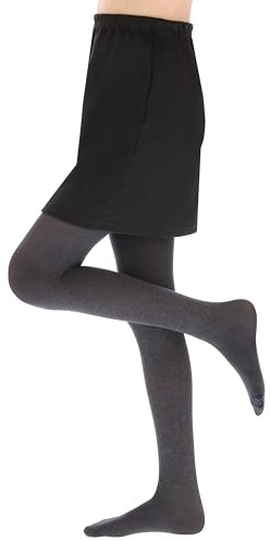 OVISSA Medias de Ballet para Niñas, Escolares, con Pies Fuertes, Suaves, Uniforme Escolar, Baile, Deporte, 50 DEN, Microfibra, 3-12 Años, Gris, 5-6