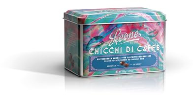 Leone depuis 1857 – Boîte en métal Pralines Grains de Café Enrobés de Chocolat Noir - Chocolats Cœur de Café - Sans Gluten - Boîte 150 g